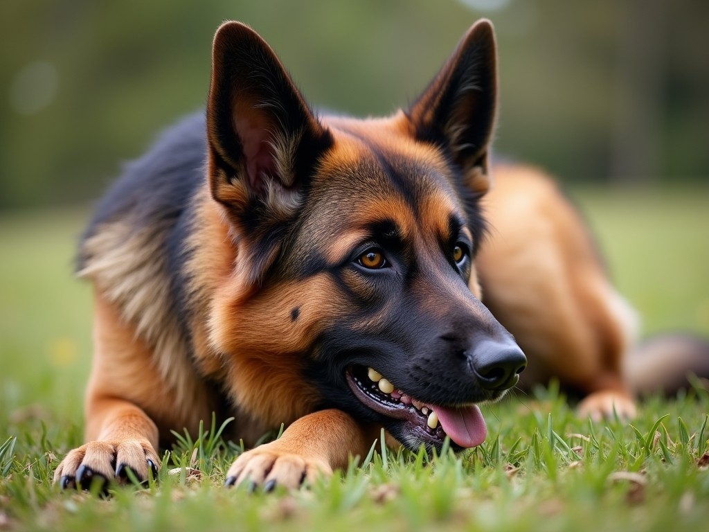 tired old german shepherd